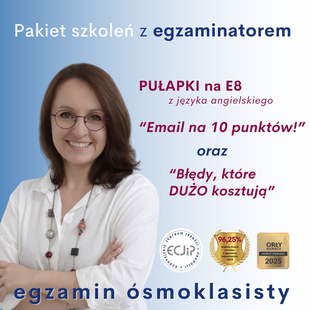 Pakiet nagrań szkoleń do egzaminu ósmoklasisty - Pułapki na E8